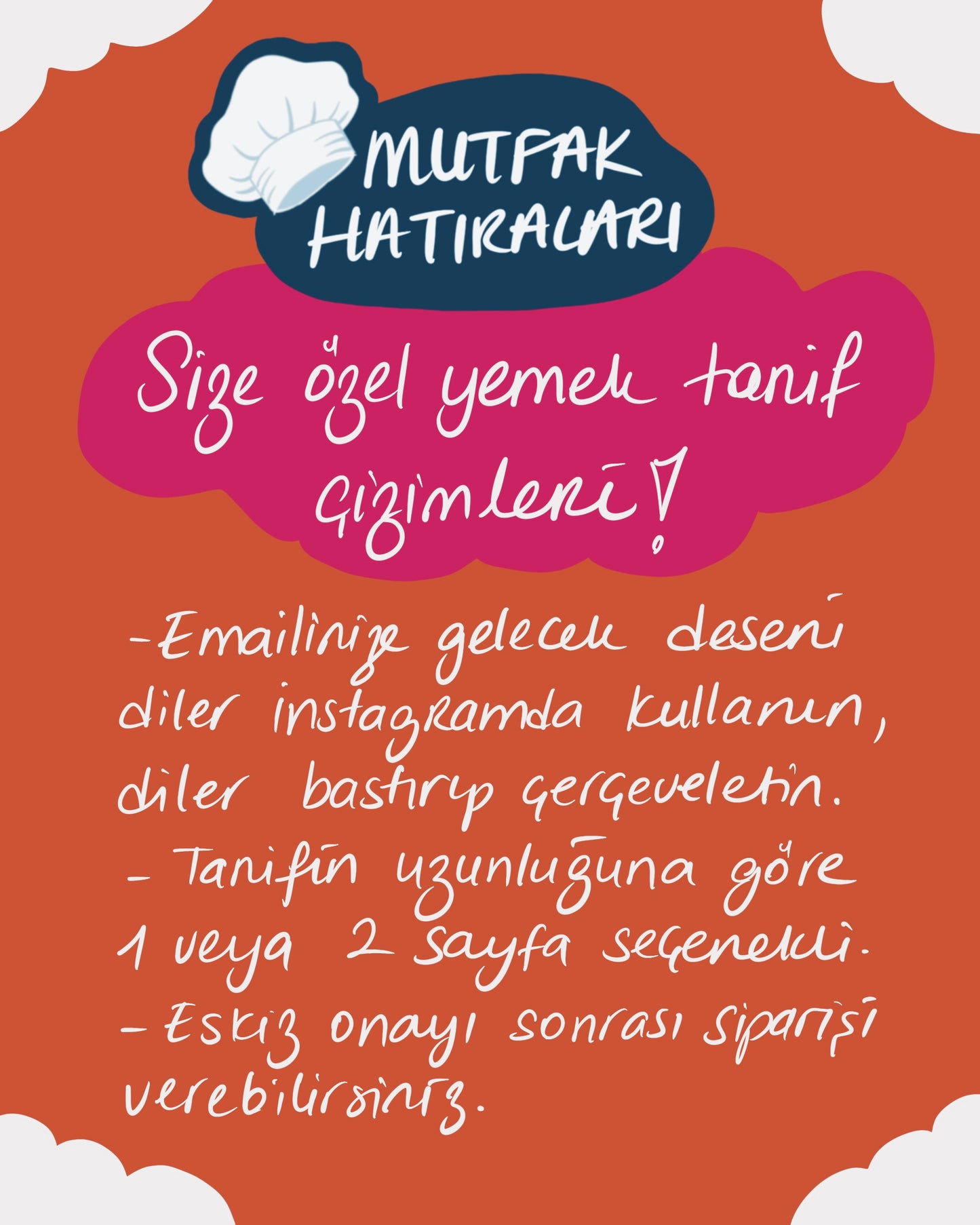 Size özel illüstrasyonlu tarifler